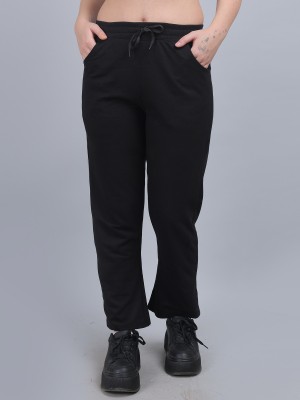 DYWER Solid Women Black Track Pants