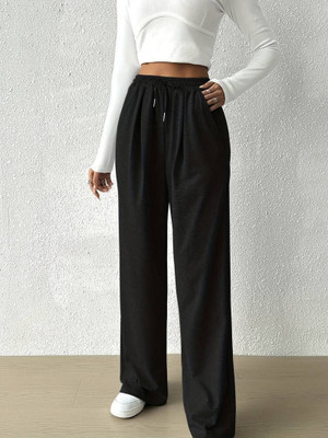 IRONDYE Solid Women Black Track Pants
