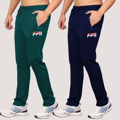 RK Costing Self Design Men Dark Blue, Dark Green Track Pants
