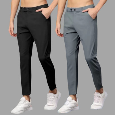 SUMITGARMENT Solid Men Black, Grey Track Pants