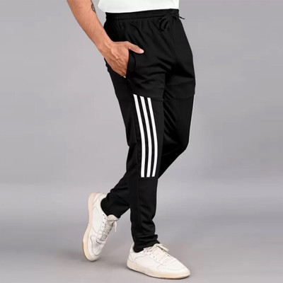 CLOWZED Striped Men Black Track Pants