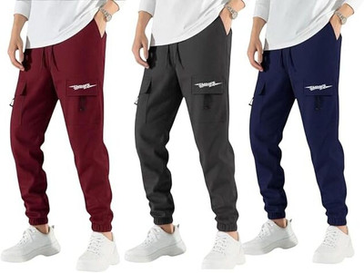 SHRIEZ Solid Men Maroon, Green, Blue Track Pants