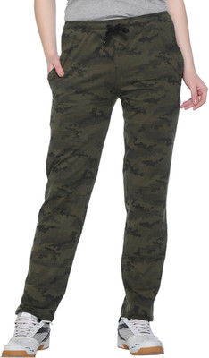 HouseOfCommon Printed Women Dark Green Track Pants