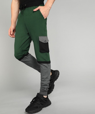 GYRFALCON Colorblock Men Green Track Pants