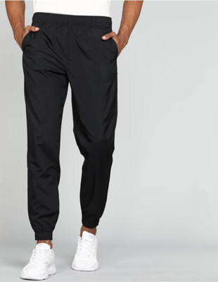 AquaPrime Solid Men Black Track Pants