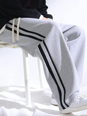 Stockton Striped Men Grey, Black Track Pants
