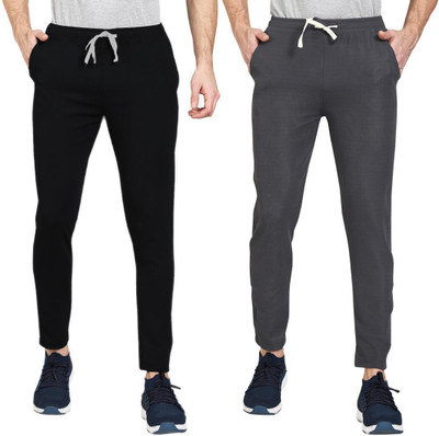 HoC Solid Men Black, Grey Track Pants