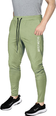 AVOLT Solid Men Light Green Track Pants