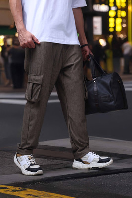 MADSTO Solid Men Brown Track Pants