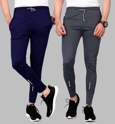 BRIDON Solid Men Dark Blue Track Pants