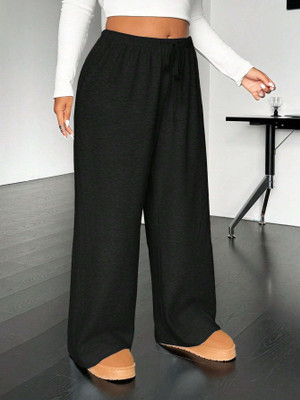 Dockstreet Solid Women Black Track Pants