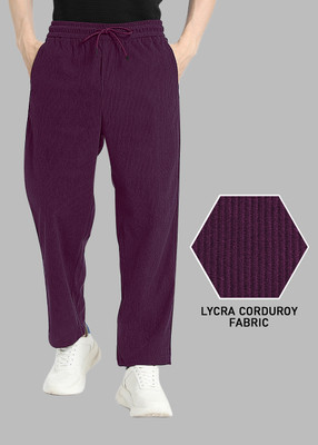 INDICLUB Self Design Men Maroon Track Pants
