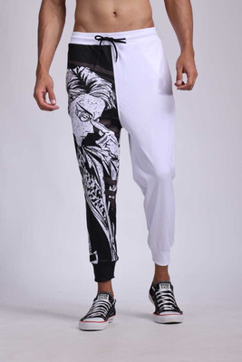 Yellow Tree Printed Men White, Black Track Pants