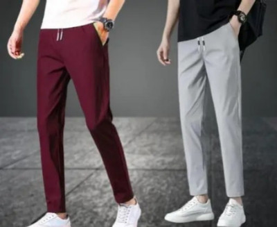 ERAGON FASHION Solid Men Maroon, Grey Track Pants