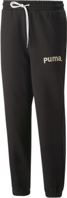 PUMA TEAM Sweatpants TR Solid Men Black Track Pants