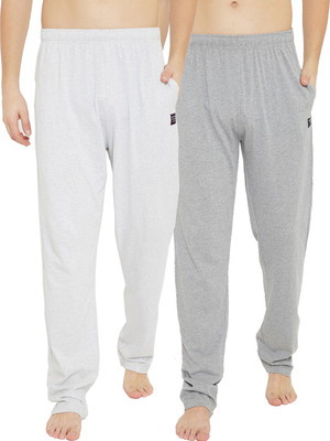 BISHOP COTTON Solid Men Grey Track Pants