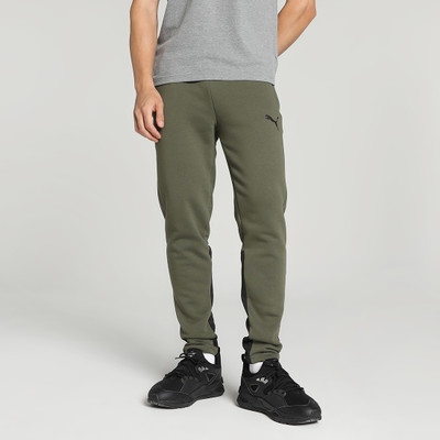 PUMA teamCUP Casuals Solid Men Green Track Pants