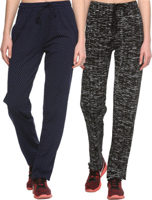 Weboasis Printed Women Blue Track Pants