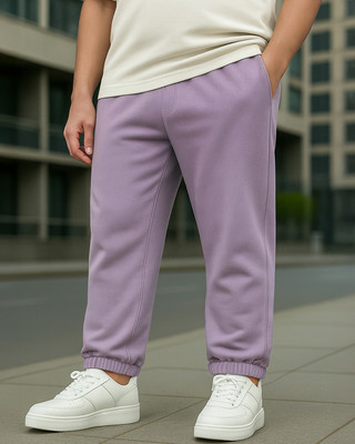BEWAKOOF Solid Men Purple Track Pants