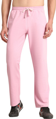 moonaah Solid Men Pink Track Pants