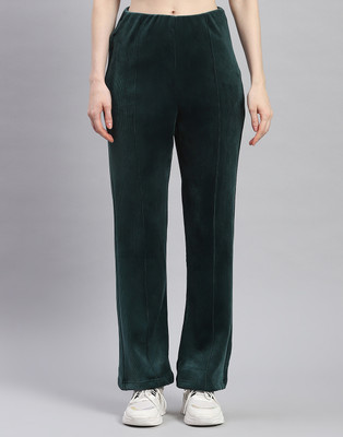 Rock.it Solid Women Green Track Pants