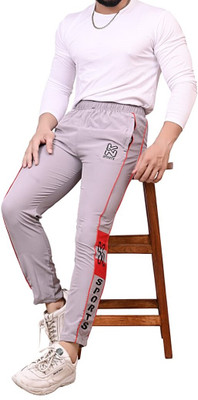 KN APPERALS Printed Men Silver Track Pants