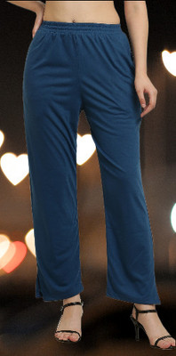 elegance redefined Solid Women Light Blue Track Pants