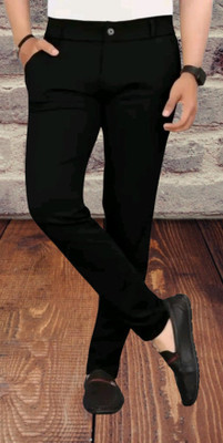 Nk staylish Solid Men Black Track Pants