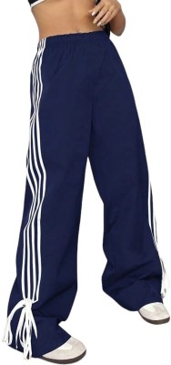 saahasam Striped Women Dark Blue Track Pants