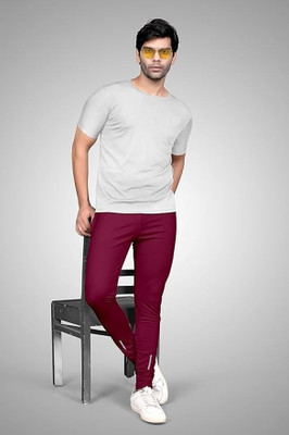 KANEGGYE Solid Men Red Track Pants