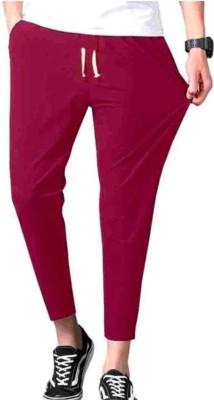 Detour Solid Men Maroon Track Pants