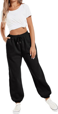 Dockstreet Self Design Women Black Track Pants
