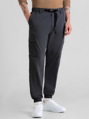 JACK & JONES Self Design Men Grey Track Pants