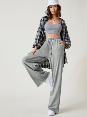 TRUFFLEGUM Loose Fit Women Grey Trousers