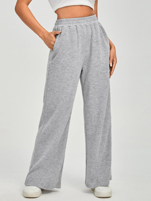 TRUFFLEGUM Loose Fit Women Grey Trousers