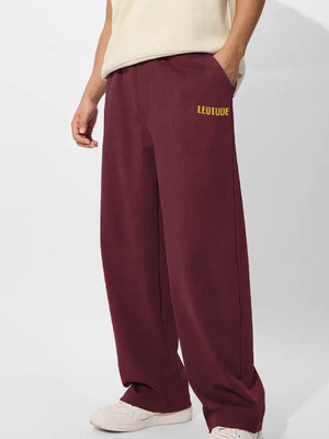 Leotude Solid Men Maroon Track Pants