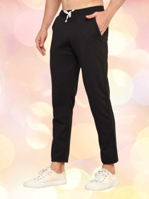 FABLOID Solid Men Black Track Pants
