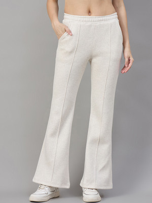 98 Degree North Solid Women White Track Pants