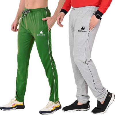 Diwazzo Striped Men Green, Grey Track Pants