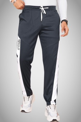 Yazole Colorblock Men Black Track Pants