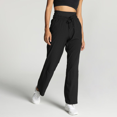 PUMA Modest Activewear Wide Leg Solid Women Black Track Pants