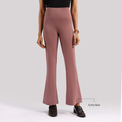 BlissClub Ultimate Flare Pants, Lite - Regular Regular Fit Women Pink Trousers