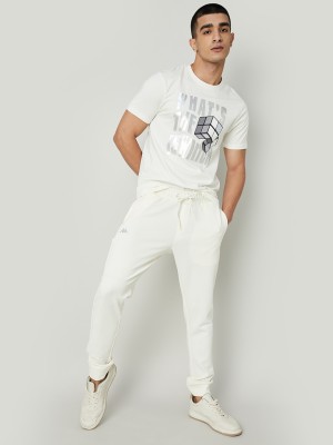 Kappa Solid Men White Track Pants