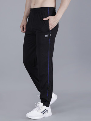 Tf-tex Fro Solid Men Black Track Pants