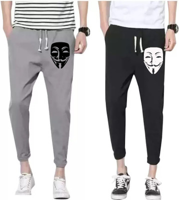 mfb Printed Men Black Track Pants