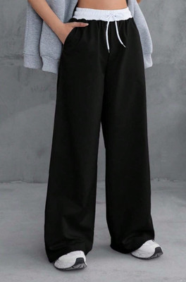 Dockstreet Solid Women Black Track Pants