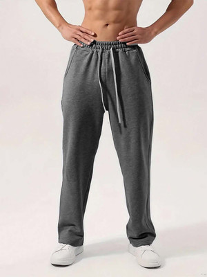 PRAVAHA Solid Men Grey Track Pants