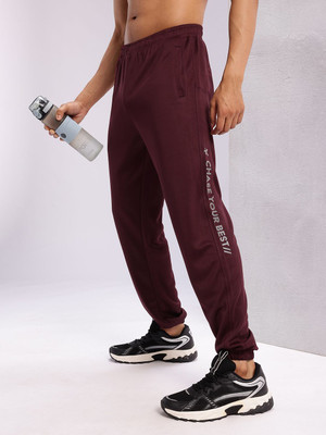 HRX by Hrithik Roshan Solid Men Maroon Track Pants