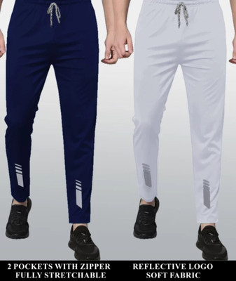 RUSKSUN Printed Men Grey, Dark Blue Track Pants