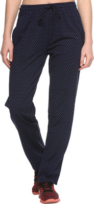 Weboasis Checkered Women Dark Blue Track Pants